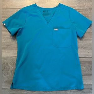 FIGS Teal Catarina One Pocket Scrub Top Size Small